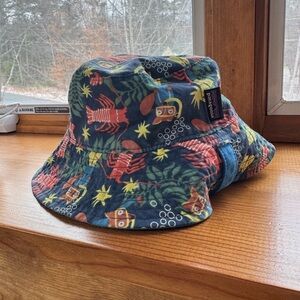 Patagonia Kids Bucket Hat - Blue and Red Pattern